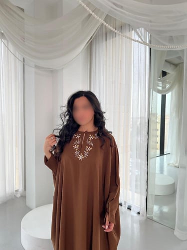 Brown Embroidered Dress