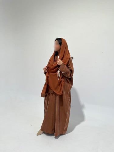 Washed Silk Brown Abaya