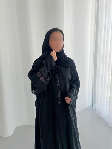 Washed Silk Black Abaya