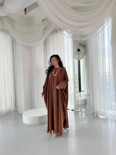 Brown Embroidered Dress