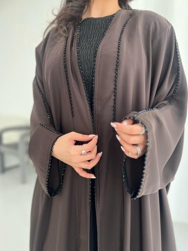 Deep Brown Half Bisht Abaya