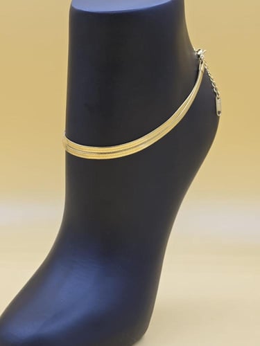 خلخال نسائي أنيق مصنوع من الستانلس ستيل المتين عال...