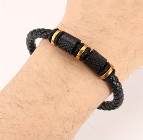 سوار جلد صناعي أنيق للرجال