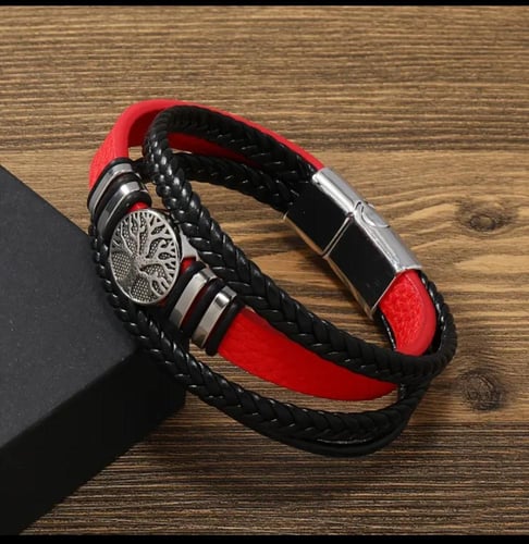 سوار رجالي عصري بتصميم شجرة الحياة