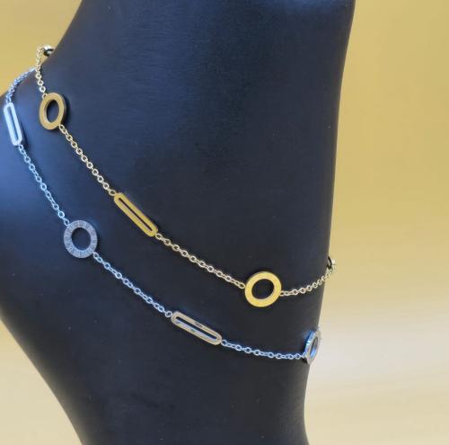 خلخال نسائي أنيق مصنوع من الستانلس ستيل المتين عال...