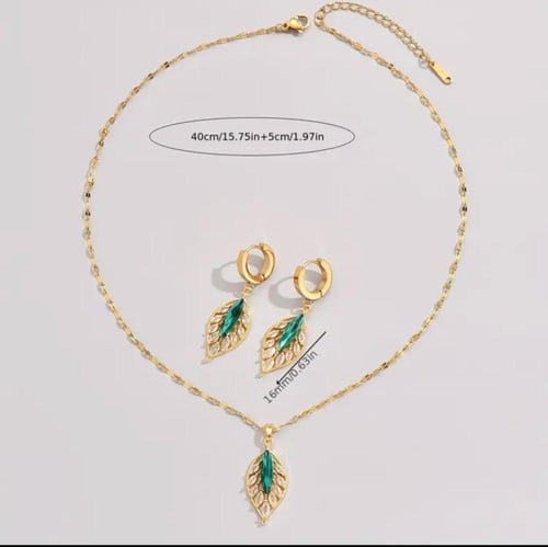 2قطع/مجموعة قلادة أوراق الشجر مقاوم للصدأ