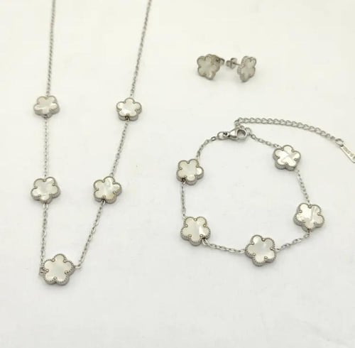 مجموعة مجوهرات "الزهرة مكونة من 3 قطع سوار,وأقراط...