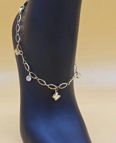 خلخال نسائي أنيق مصنوع من الستانلس ستيل المتين عال...