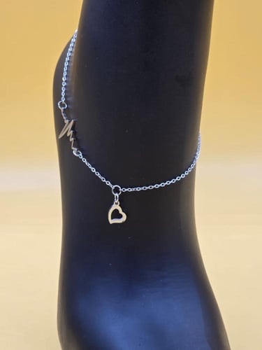 خلخال نسائي أنيق مصنوع من الستانلس ستيل المتين عال...