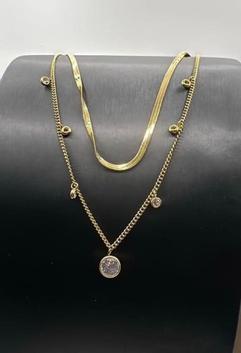 سلسال نسائي انيق مصنوع من الستانلس ستيل المقاوم لل...