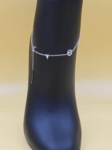 خلخال نسائي أنيق مصنوع من الستانلس ستيل المتين عال...