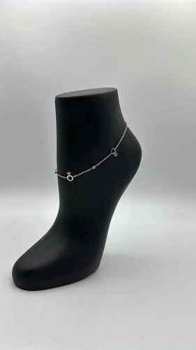 خلخال نسائي أنيق مصنوع من الستانلس ستيل المتين عال...