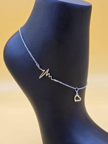 خلخال نسائي أنيق مصنوع من الستانلس ستيل المتين عال...