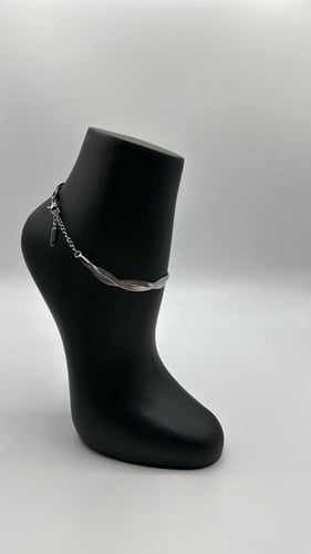 خلخال نسائي أنيق مصنوع من الستانلس ستيل المتين عال...