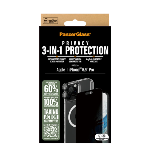 بانزر جلاس-SAFE بكج حماية 3 في 1 ايفون 16 برو ماكس...