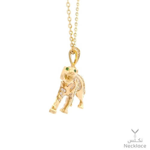 قلادة ذهب عيار 18 تصميم نمر فخم (NC.5680)