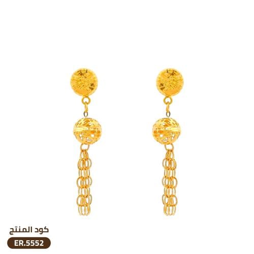 حلق متدلي كرات ذهب عيار 21 (ER.5552)