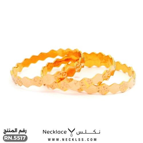 دبلة ذهب بتفاصيل فريدة عيار 21 (RN.5517)