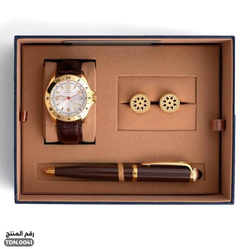 بكج ساعة و قلم و كبك ذهبي (TDN.0041)