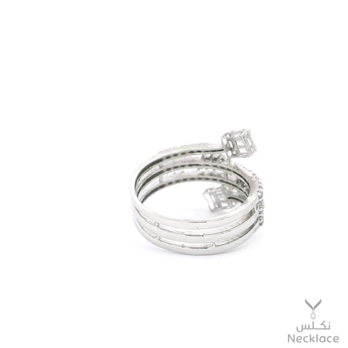 خاتم ذهب أبيض عيار 18 (RN.5234)
