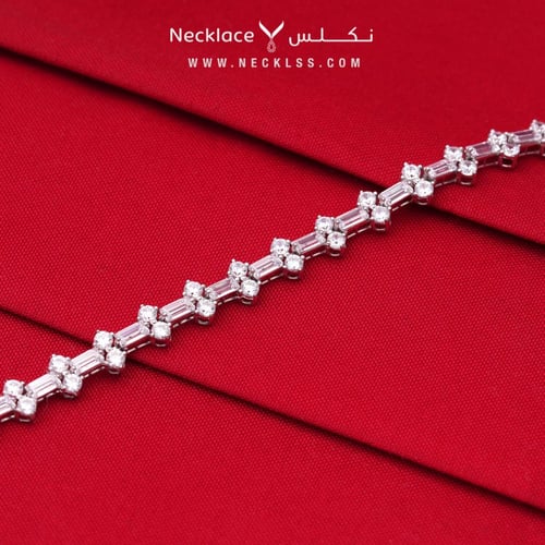 اسوارة ذهب ابيض عيار 18 القطعة المميزة للهديا (SWL...