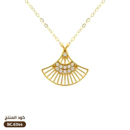 قلادة مروحة أنيقة ذهب عيار 18 (NC.6344)