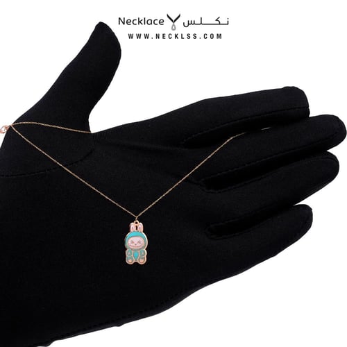 قلادة لابوبو فيروزي ذهب عيار 21 (NC.5637T)