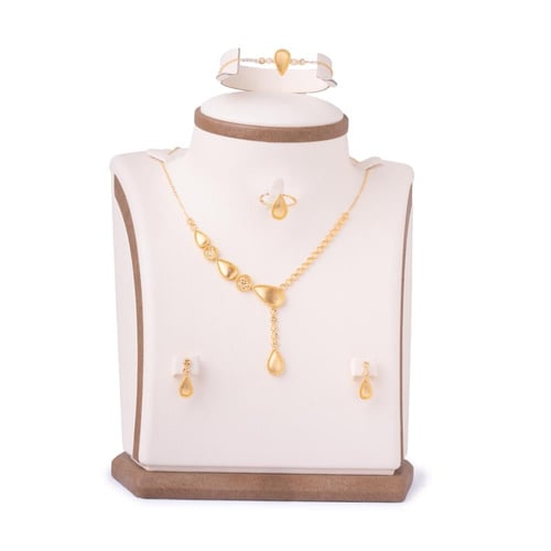 طقم ذهب عيار 21 تصميم كلاسيكي أنيق (TK.5291)