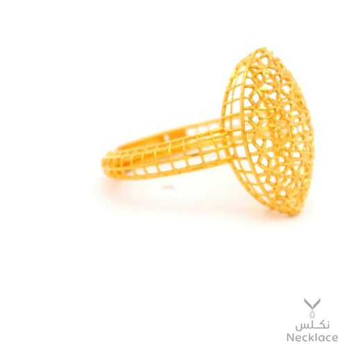 خاتم ذهب بتصميم شبكي فاخر عيار 21 (RN.5670)