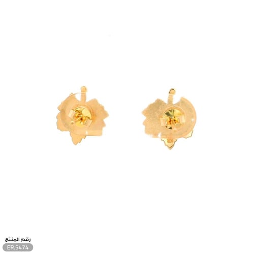 حلق ذهب عيار 18 ورق الشجر فاخر (ER.5474)