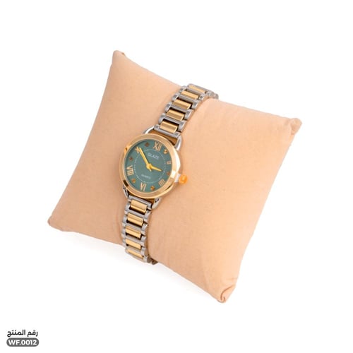 ساعة يد جلاز للنساء بلون ذهبي ومينا زيتي فاخرة (WF...
