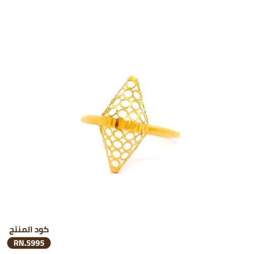 خاتم تصميم شبكي ذهب عيار 21 (RN.5995)