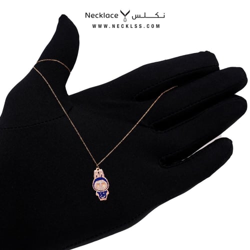 قلادة لابوبو زرقاء ذهب عيار 21 (NC.5636B)