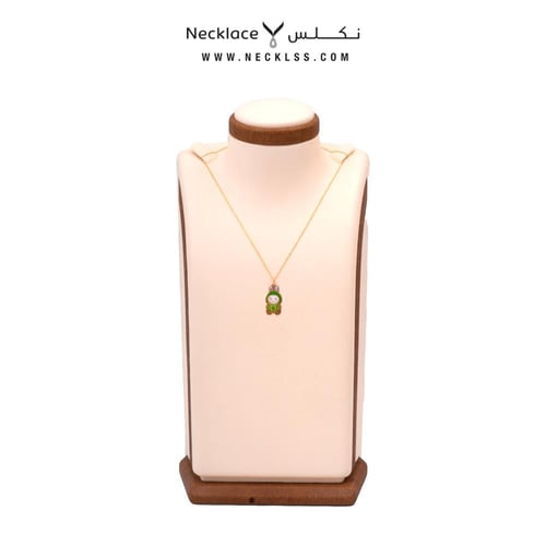 قلادة لابوبو خضراء ذهب عيار 21 (NC.5639G)