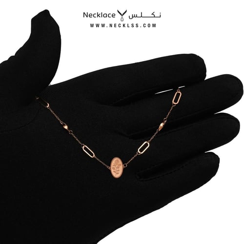 أسوارة ذهب عيار 21 تصميم بيضاوي وردة أنيقة (SW.542...