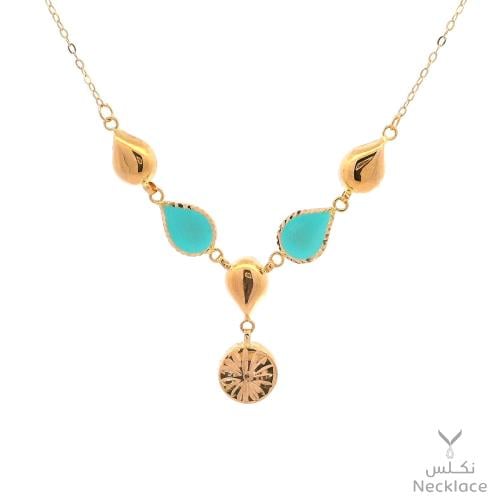 قلادة الدمعة الذهبية عيار 21 (NC.5214)