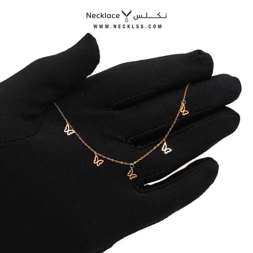 إسوارة ذهب عيار 18 تصميم فراشات ناعمة (SW.5370)
