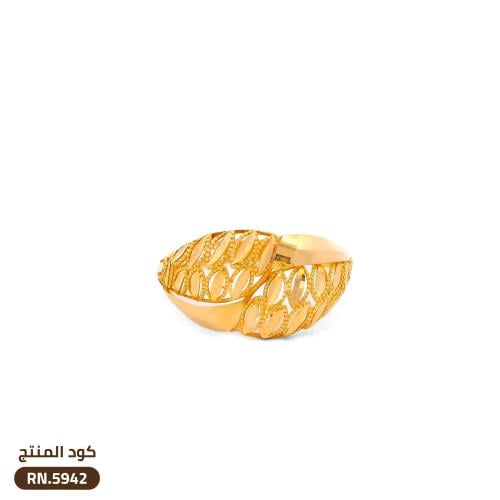 خاتم ورق الزيتون ذهب عيار 21 (RN.5942)