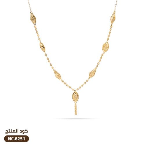 سبحة تصميم اسطواني فاخر ذهب عيار 21 (NC.6251)