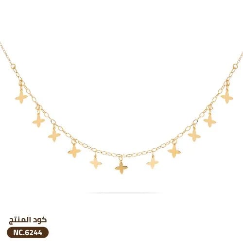 قلادة الزهرة الرباعية ذهب عيار 21 (NC.6244)