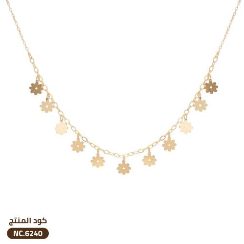 قلادة تصميم زهور ذهب عيار 21 (NC.6240)