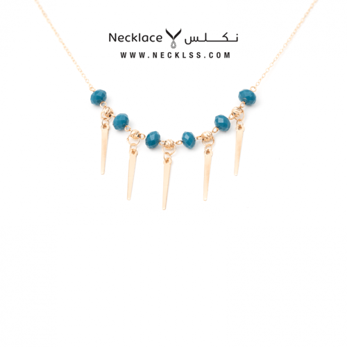 قلادة خرزات فيروزية ذهب عيار 21 ( NC.0806 )