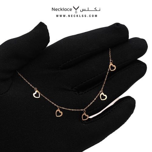 إسوارة ذهب عيار 18 تصميم قلب مفرغ أنيق (SW.5367)