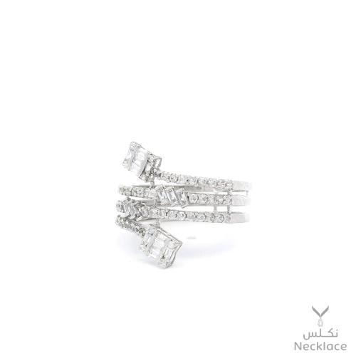 خاتم ذهب أبيض عيار 18 (RN.5234)