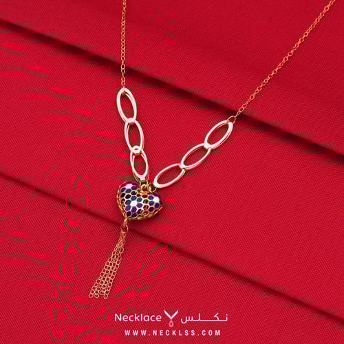 قلادة القلب الزهري ذهب عيار 21 (NC.5656)