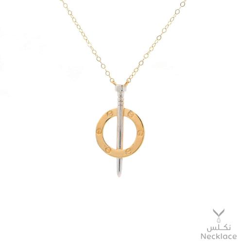 قلادة الدائرة والمسمار ذهب عيار 18 (NC.5497)