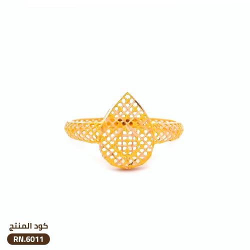 خاتم دمعة شبكي ذهب عيار 21 (RN.6011)