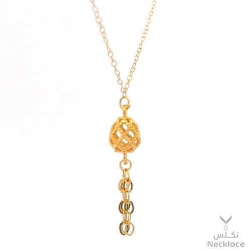 قلادة ذهب عيار 21 تصميم كرة ذهبية أنيقة (NC.5608)