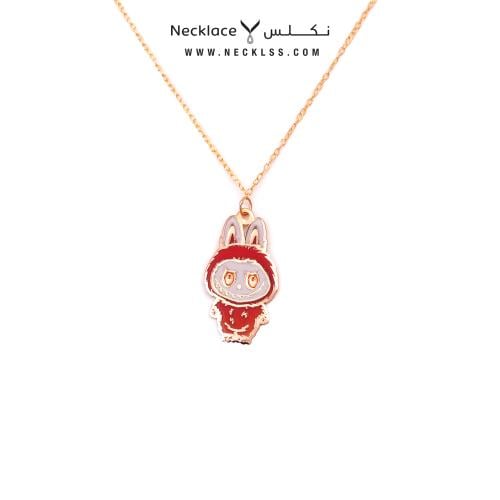 قلادة لابوبو حمراء ذهب عيار 21 (NC.5638R)