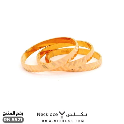 دبلة ذهب ثلاتية انيقة عيار 21 (RN.5521)